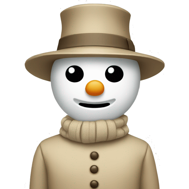 Snowman dressed in beige accessories emoji