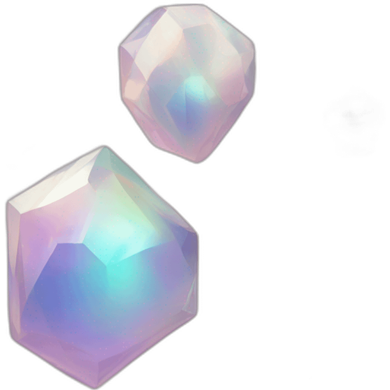 glossy Pastel whitish iridescent glass nebula crystal clusters emoji