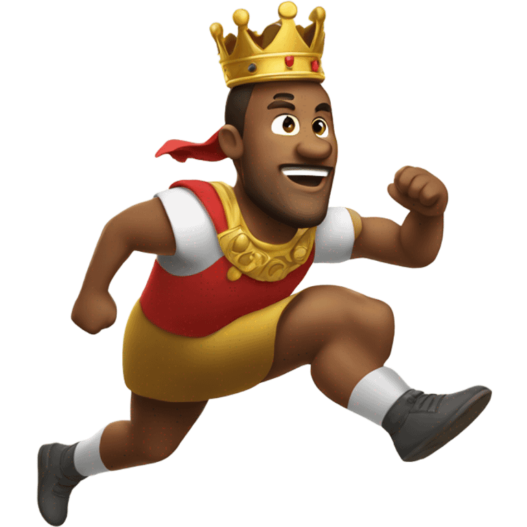 King running fast with crown emoji