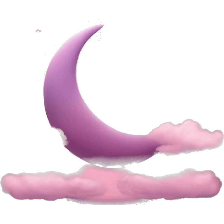 Crescent moon and pink clouds emoji