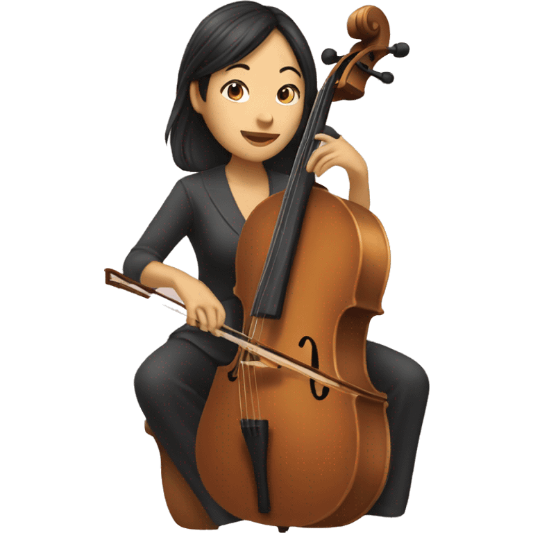 Asian woman playing cello  emoji