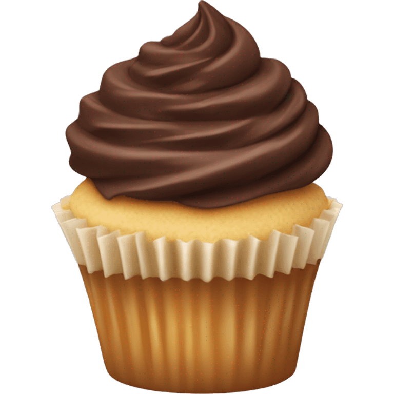 Vanilla cupcake with chocolate frosting  emoji