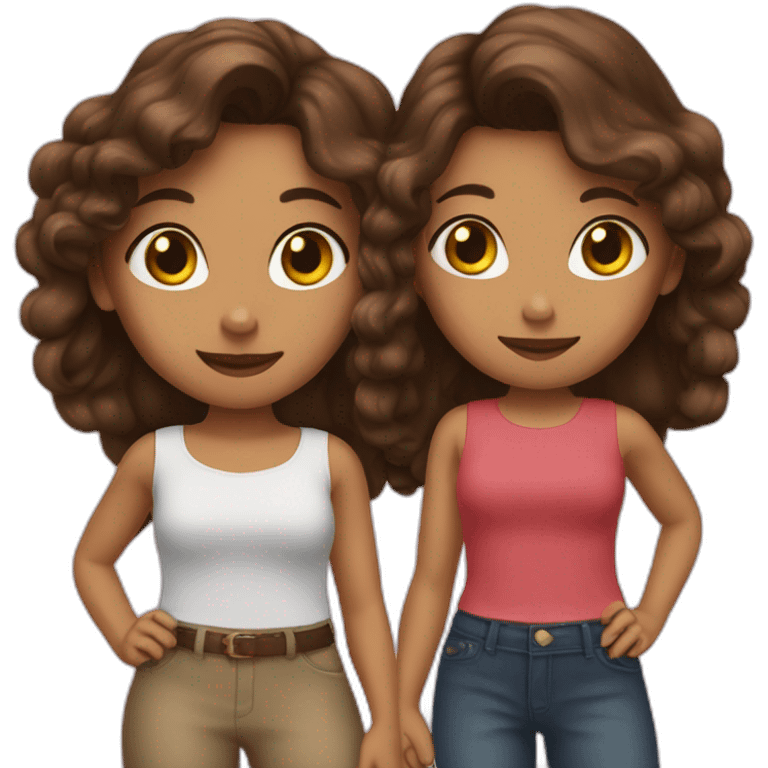 three brunnette systers emoji