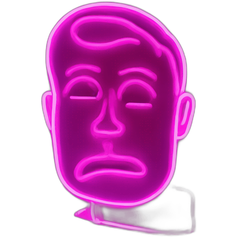 Juicy booty neon sign style man emoji