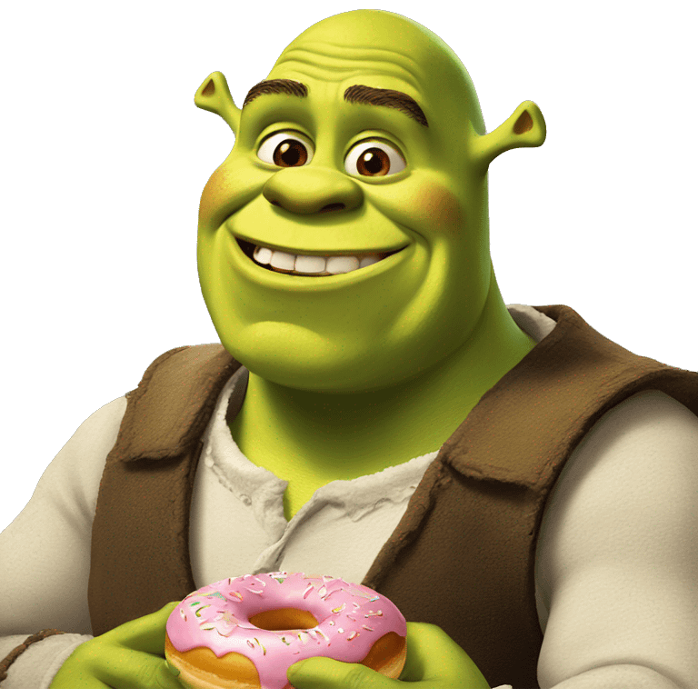 shrek eating a donut emoji