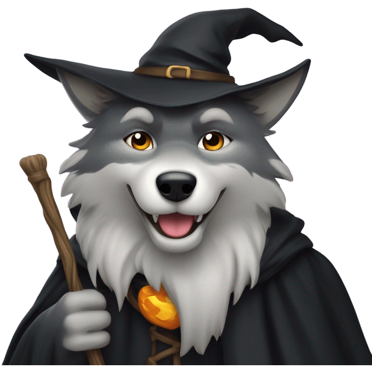 wolf dressed as a witch emoji