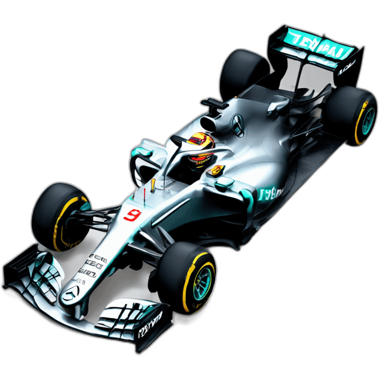 Mercedes Lewis Hamilton Formula One car emoji