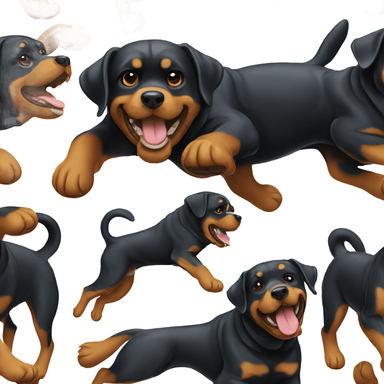 Rottweiler running and giving a thumbs up  emoji