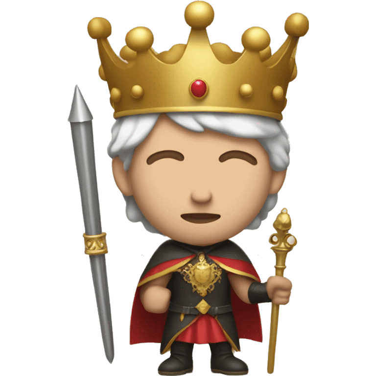 memoji with a crown cape and scepter emoji