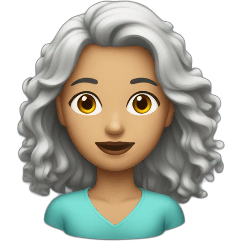 Mujer pelo gris ondulado emoji