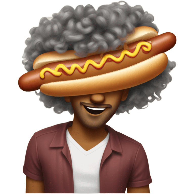 hot dog with hair  emoji