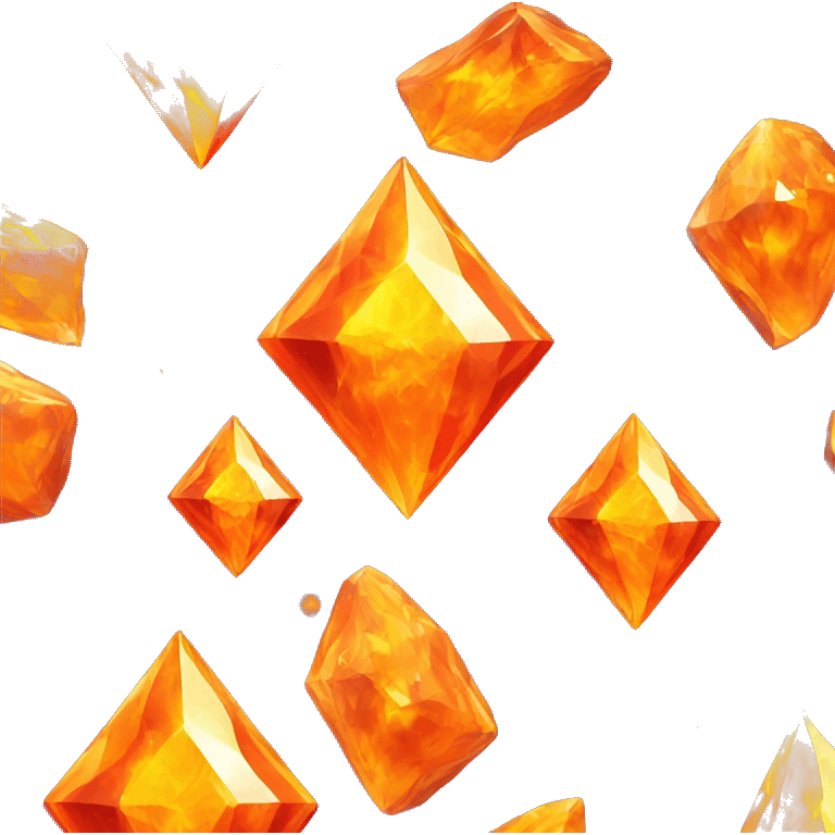 Melting orange diamond on fire gaming logo  emoji