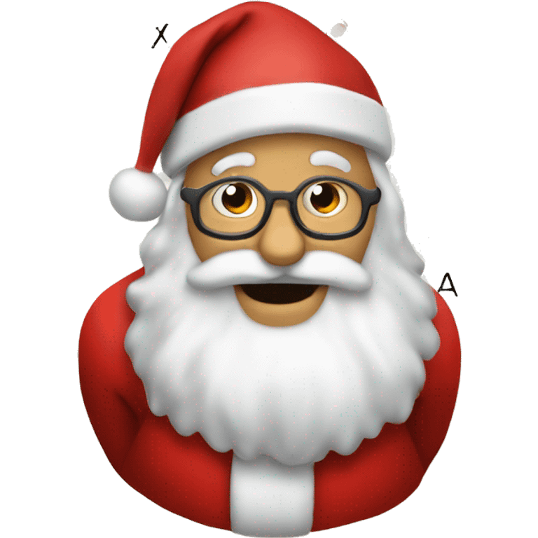 Father Christmas solving math tasks emoji