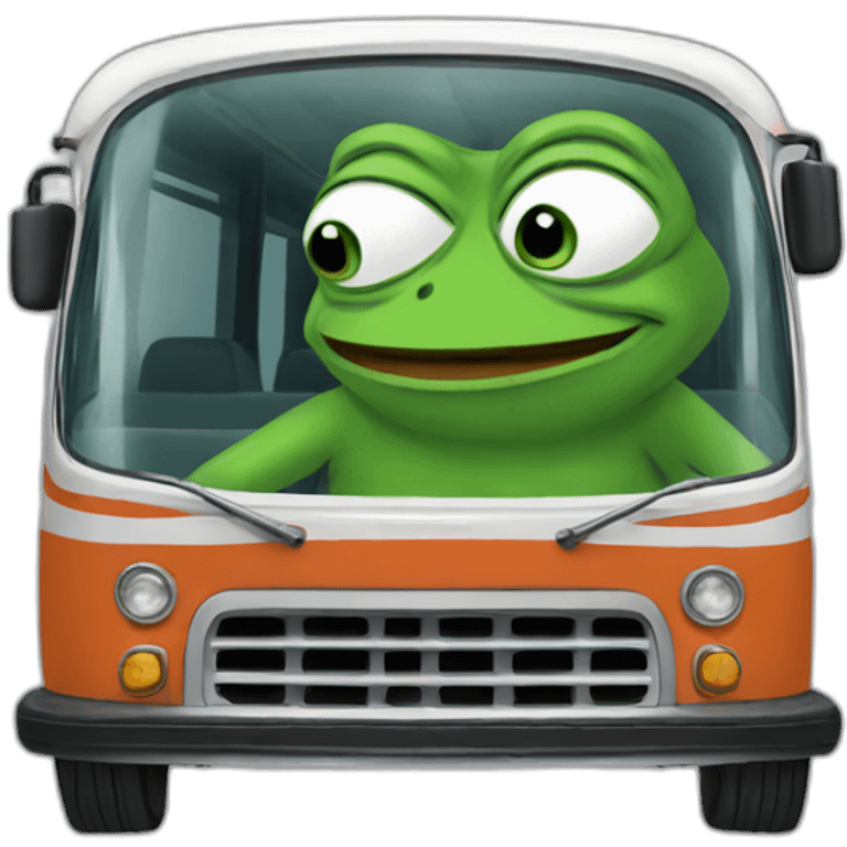 pepe the frog in a bus emoji