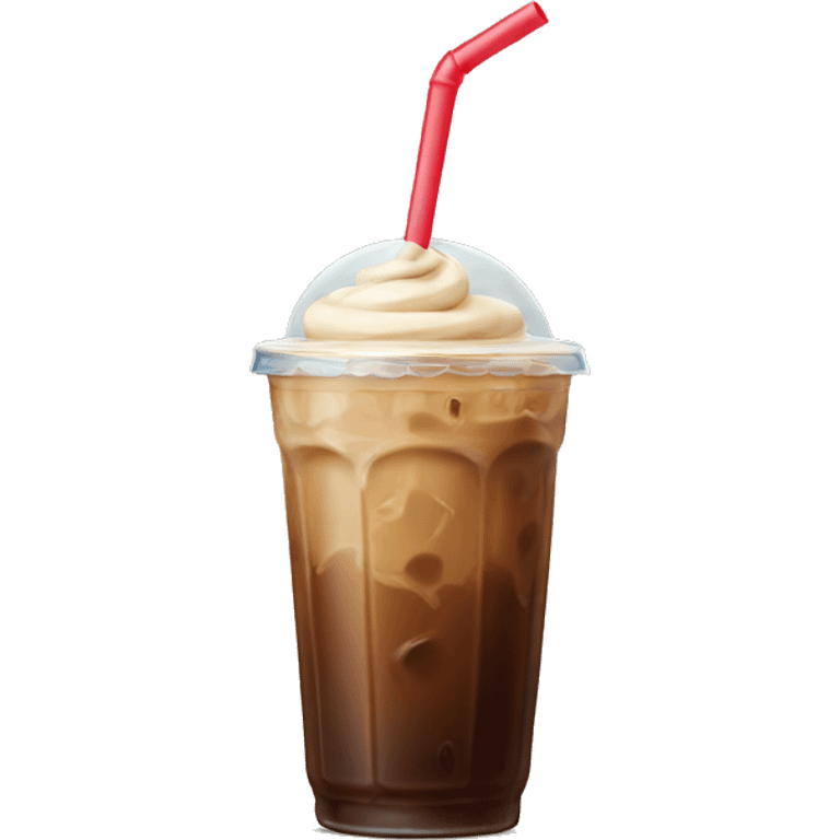 Iced coffee with a straw emoji