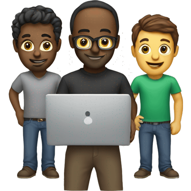 group of developers with a laptop emoji