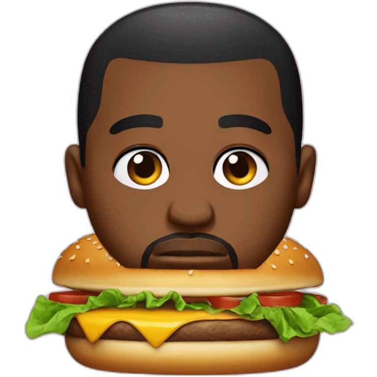 kanye west on a hamburger emoji