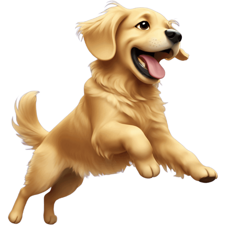 Funny golden retriever dancing emoji