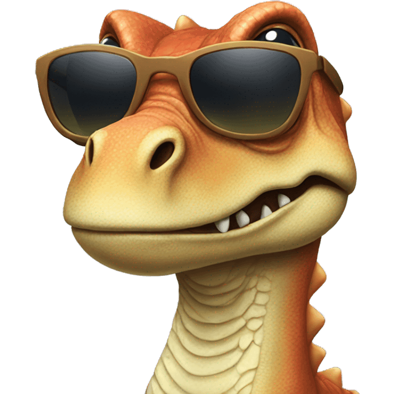 Dino with sunglasses emoji