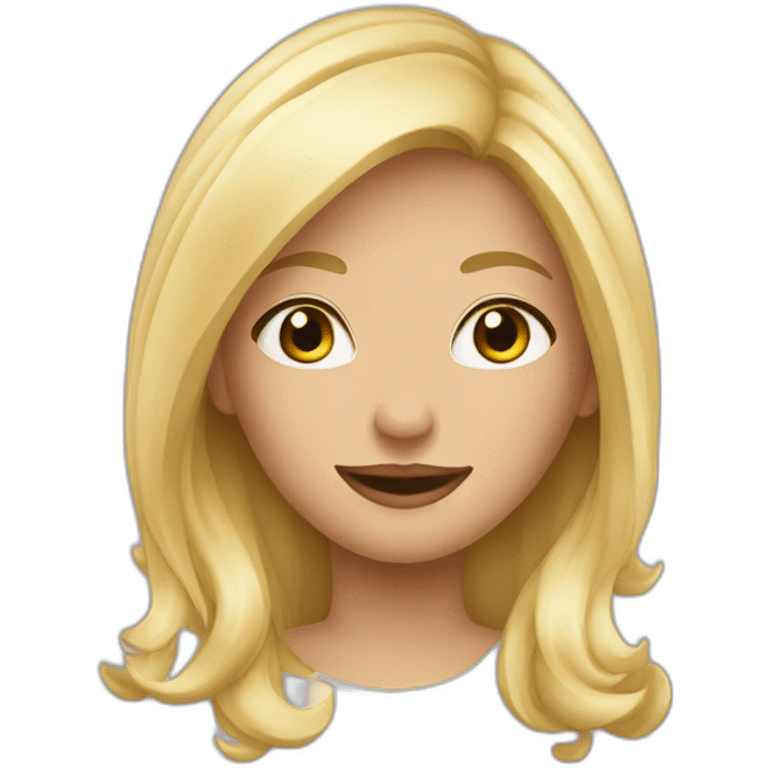 Fille blonde heureuse emoji