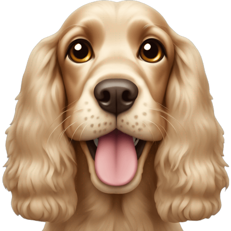 Cocker spaniel with a funny face emoji