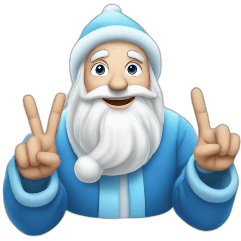 Father Frost hands Sign of the Horns emoji