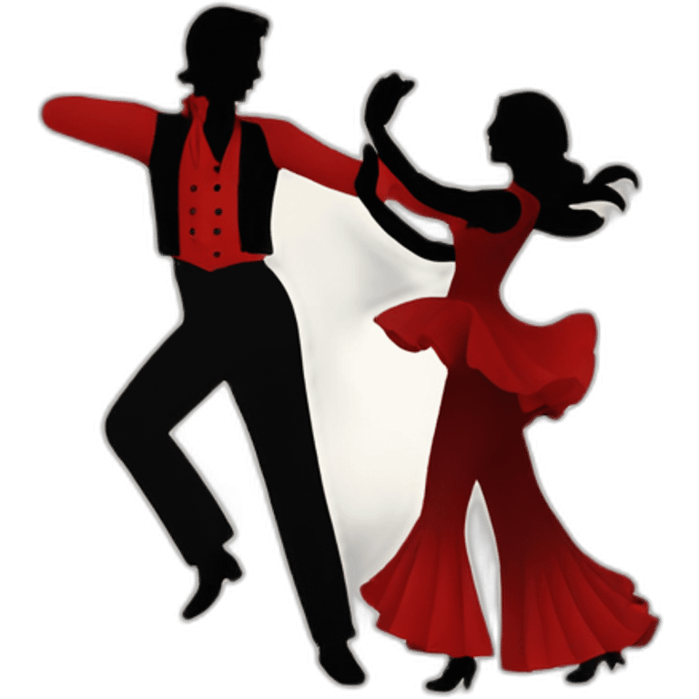 Silueta de pareja de bailaores de flamenco  emoji