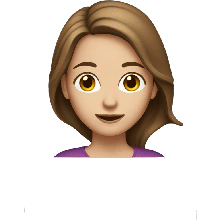 caucasian brown-haired woman with a laptop emoji