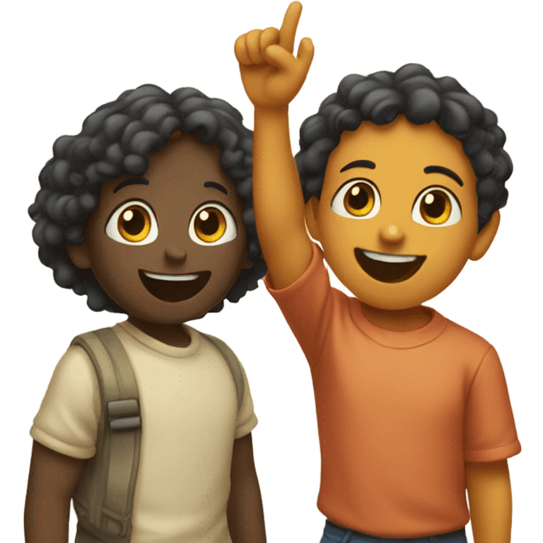 two children high fiving emoji