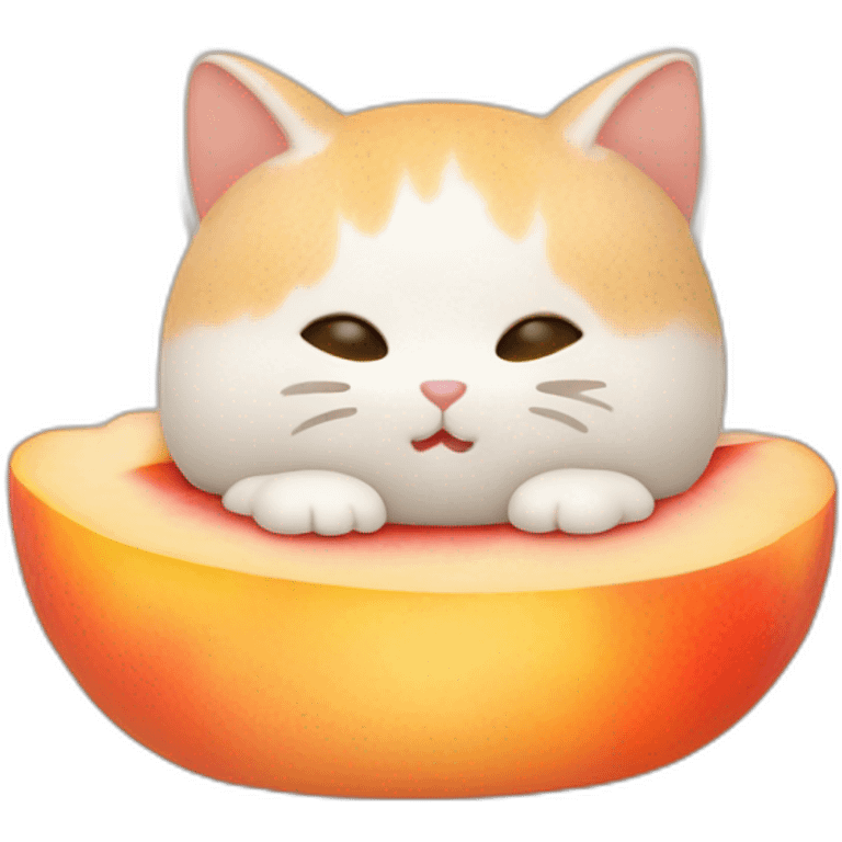 peach rice cake mochi cat emoji