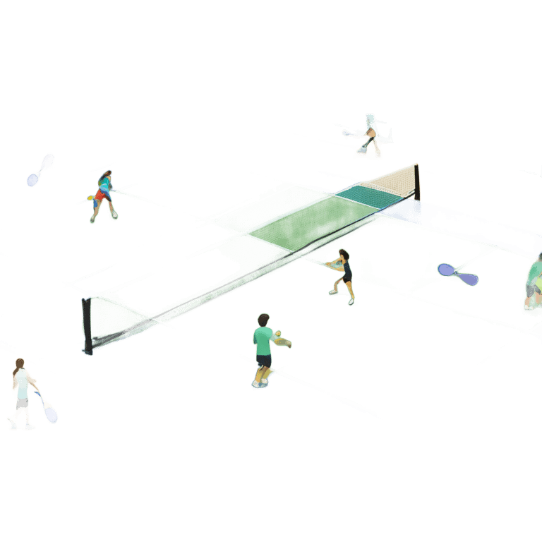 Pickleball court with players  emoji