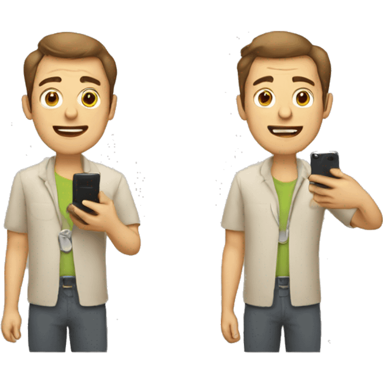 man with two phones emoji