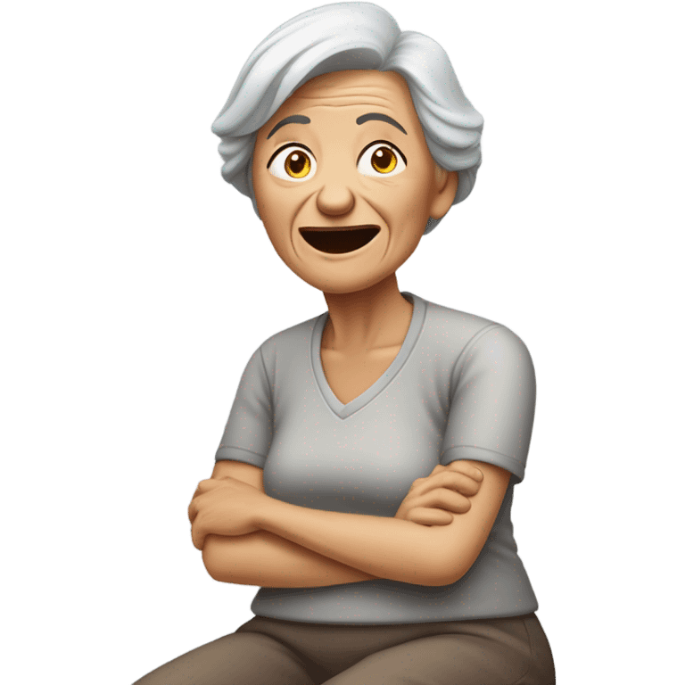 Grandma having pain in back emoji