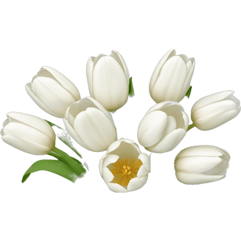 white tulip bouquet  emoji