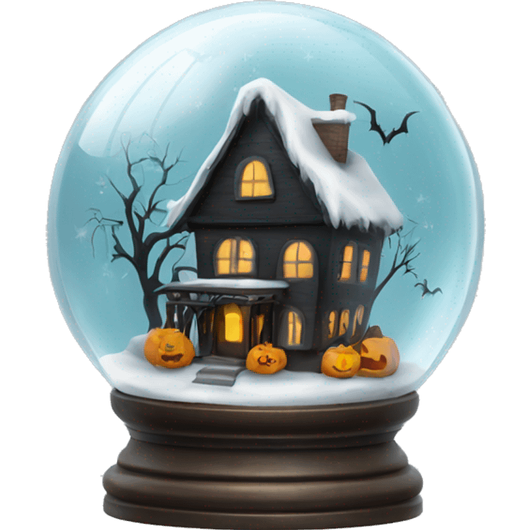 halloween snow globe, house, 4k, no background emoji