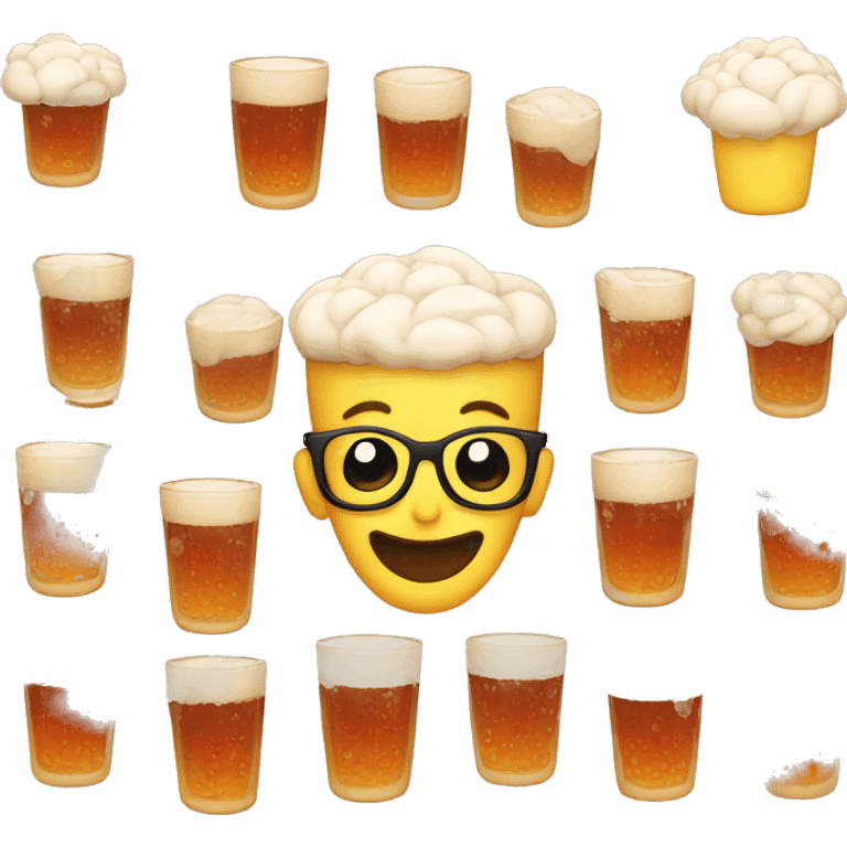 Cheers with brains instead of glasses emoji