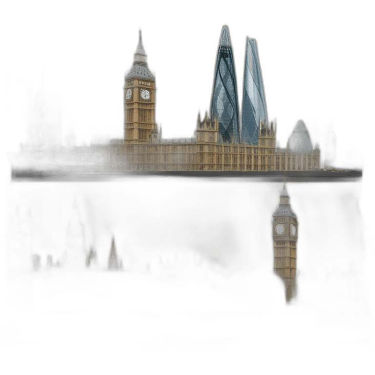 Frame of London with Gherkin, Shard, Tower Bridge and Big Ben. emoji