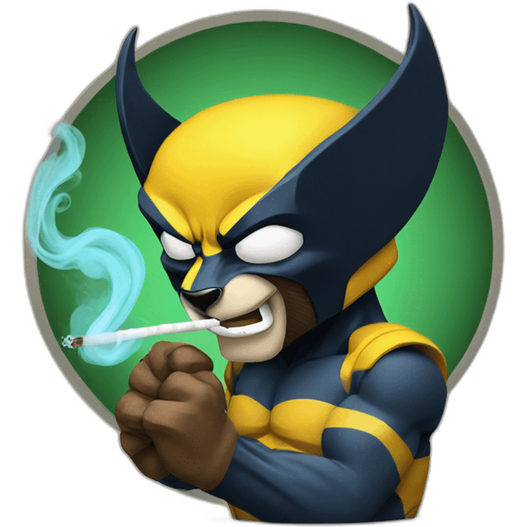 Wolverine smokes a hookah emoji