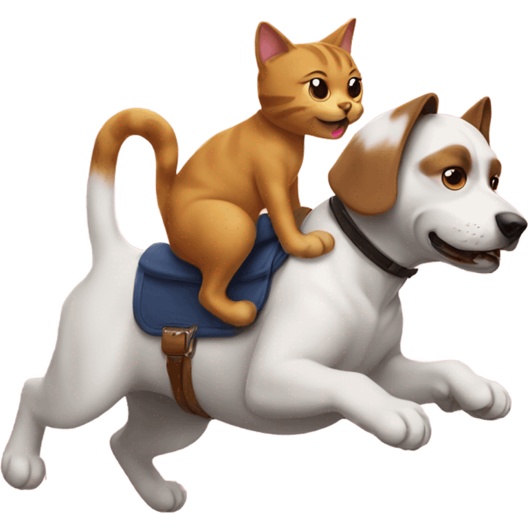 Cat riding dog emoji