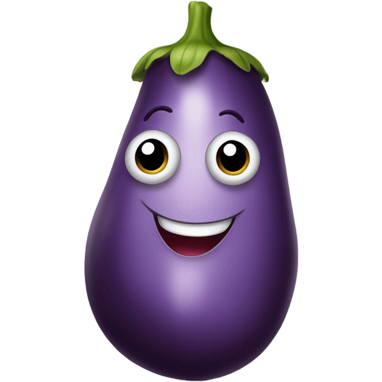 Happy eggplant emoji