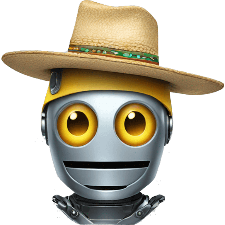 robot con sombrero baquero emoji