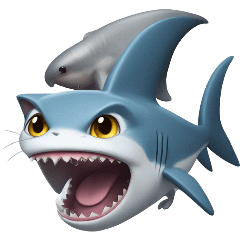 cat and shark hybrid emoji