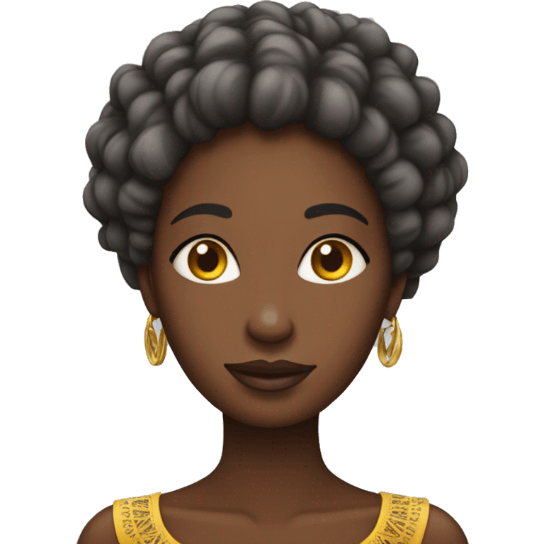 Emoji d'une femme africaine belle en forme emoji