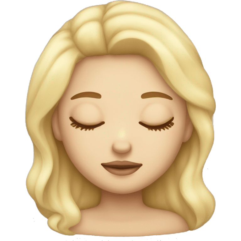 pretty light skinned blonde girl sleeping with her closed eyes soft textures no background emoji