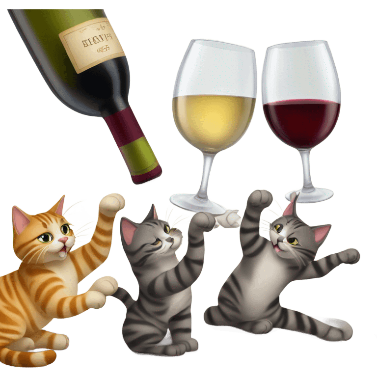 Cats with wine emoji