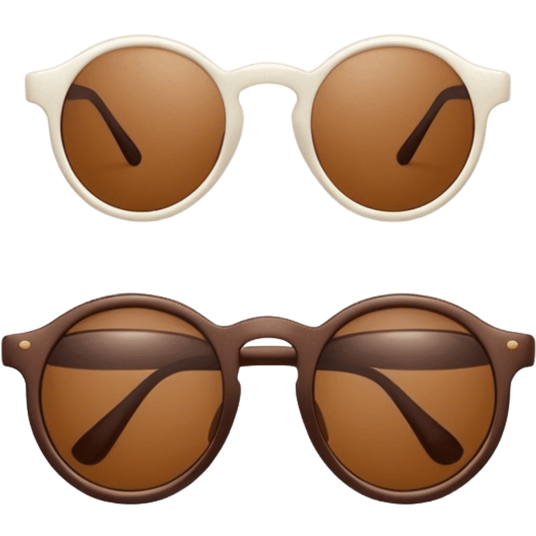 A pair of round-framed sunglasses with brown lenses emoji