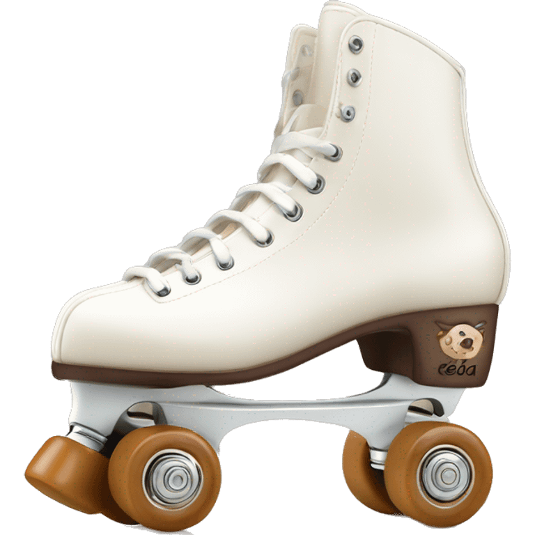 White artistic rollerskates from edea flamenco with brown toestop emoji