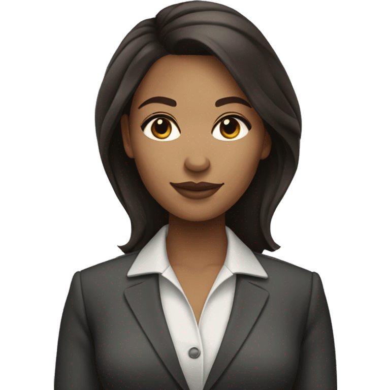 Light skin Business woman with dark brown hair emoji