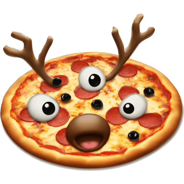 Red Nosed Reindeer pizza emoji