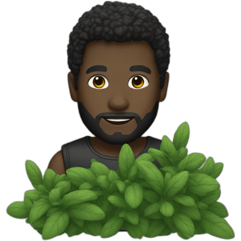 black pantera with a bush emoji